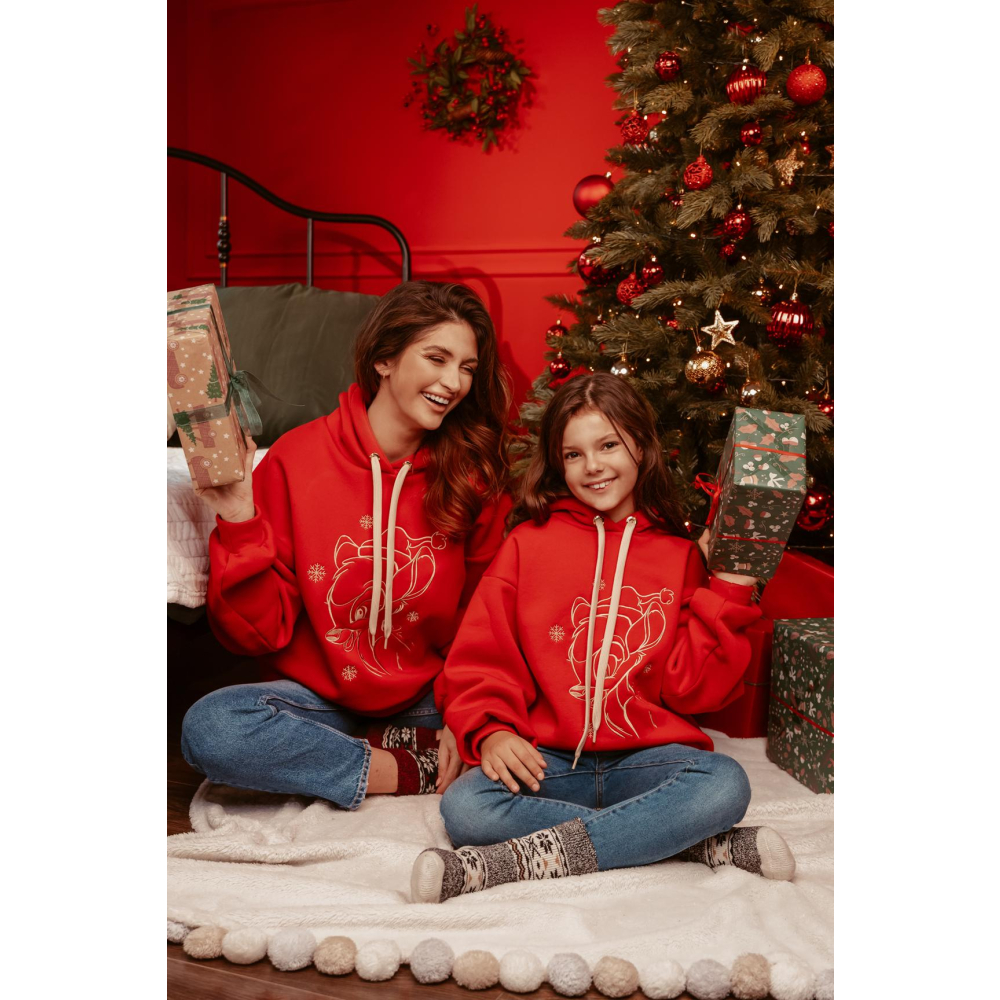 BLUZA DZIECIĘCA MOM & KID HOODIE RED