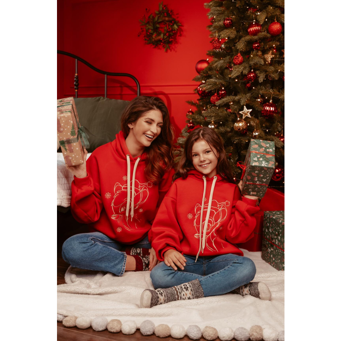 BLUZA DZIECIĘCA MOM & KID HOODIE RED