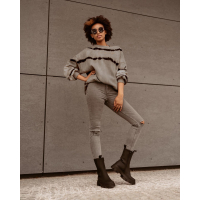 BLUZA MARABLE COLORS GRAY- BLACK PASY