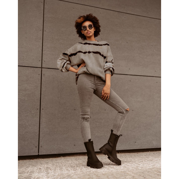 BLUZA MARABLE COLORS GRAY- BLACK PASY