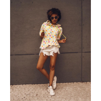 BLUZA NEON PRINT ECRU