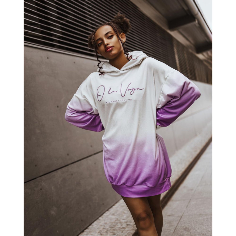 BLUZA RAINBOW WHITE-LILA