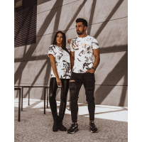BLUZKA T-SHIRT PAINT AUTUMN MAN ECRU-BLACK