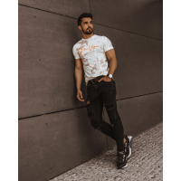 BLUZKA T-SHIRT PAINT AUTUMN MAN ECRU-BEŻ