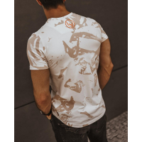BLUZKA T-SHIRT PAINT AUTUMN MAN ECRU-BEŻ