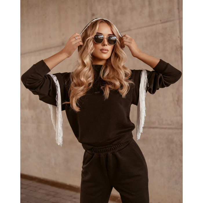 KOMPLET DRES CASUAL FRINGE BLACK