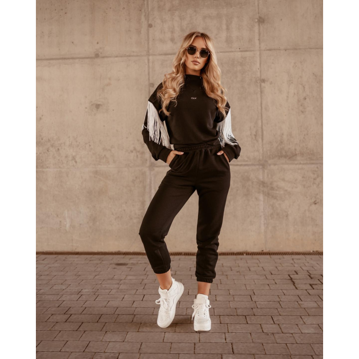 KOMPLET DRES CASUAL FRINGE BLACK
