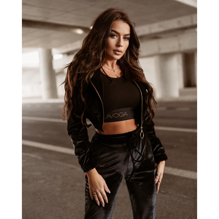 KOMPLET DRES PRETTY VELVET BLACK