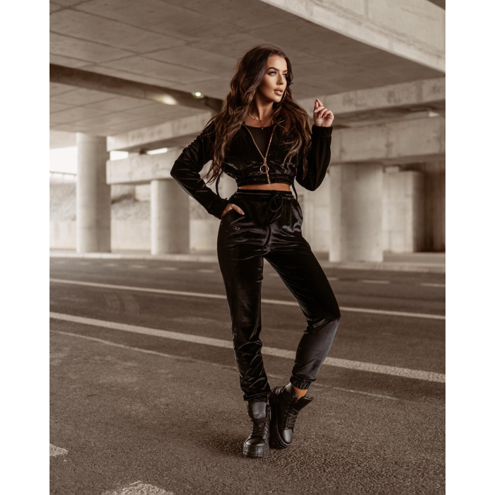 KOMPLET DRES PRETTY VELVET BLACK