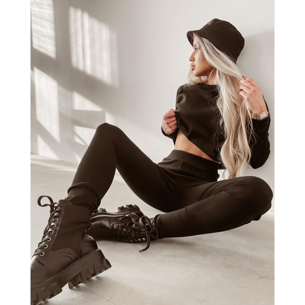 KOMPLET DRES RIB OLVG BLACK