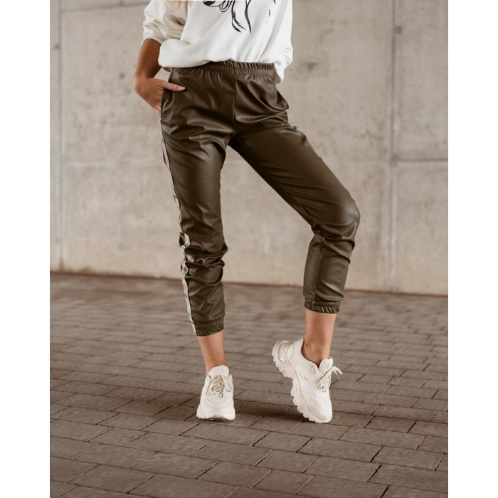 SPODNIE BLING STRIPE KHAKI