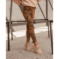 SPODNIE LEGGINSY METALIC SNAKE KHAKI-MIEDZ