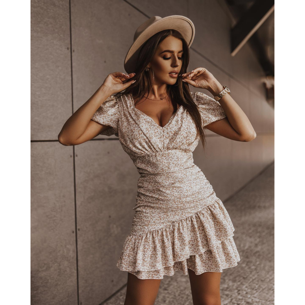 SUKIENKA FALL DRESS ECRU FLOWER
