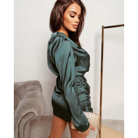 SUKIENKA LUXURY SATIN BUTELKOWA ZIELEŃ