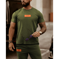 SPODNIE ORANGE DETAIL KHAKI