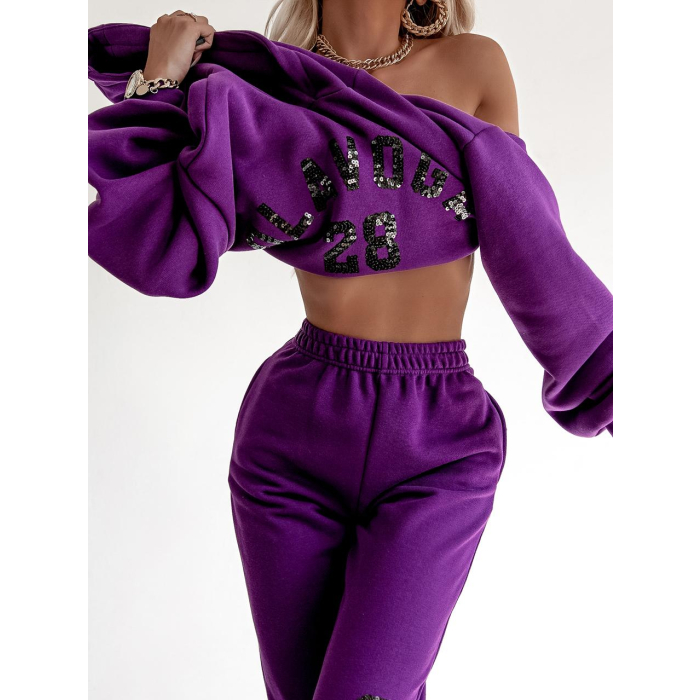 KOMPLET DRES BLACK BLING FIOLET