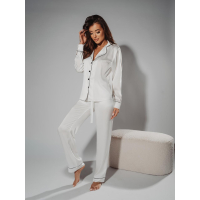 PIŻAMA DAMSKIA SATYNOWA CHIC SATIN ECRU