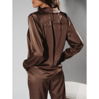PIŻAMA DAMSKIA SATYNOWA CHIC SATIN BROWN
