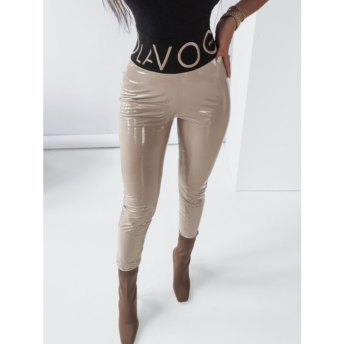 SPODNIE LEGGINSY OLAVOGA LATEX BEŻ