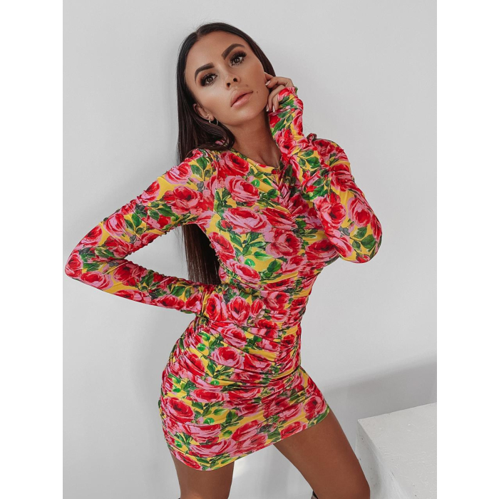 SUKIENKA FLORAL FANTASY YELLOW