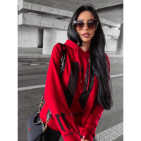 BLUZA BAWEŁNIANA UNISEX Z KAPTUREM 11 CEKINOWA OLAVOGA NUKUS BORDO