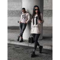 BLUZA BAWEŁNIANA UNISEX Z KAPTUREM 11 CEKINOWA OLAVOGA NUKUS BEIGE