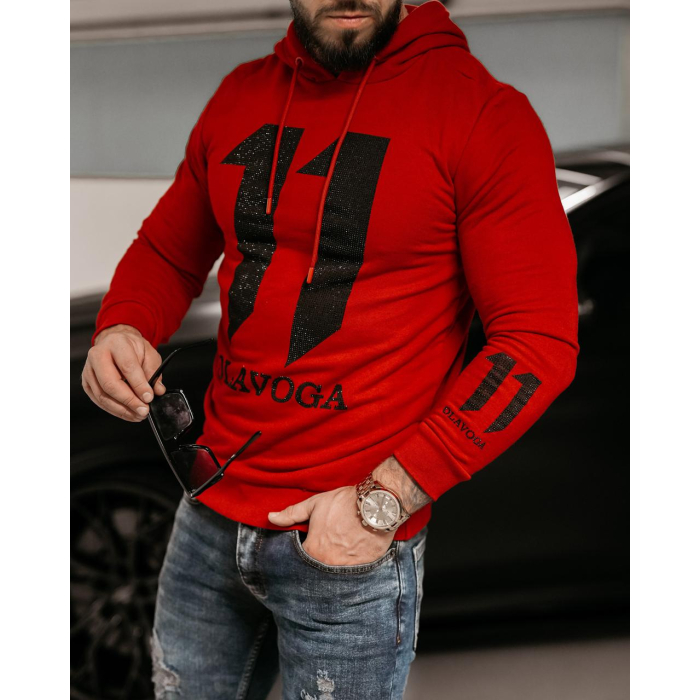 BLUZA BAWEŁNIANA UNISEX Z KAPTUREM 11 CEKINOWA OLAVOGA NUKUS BORDO