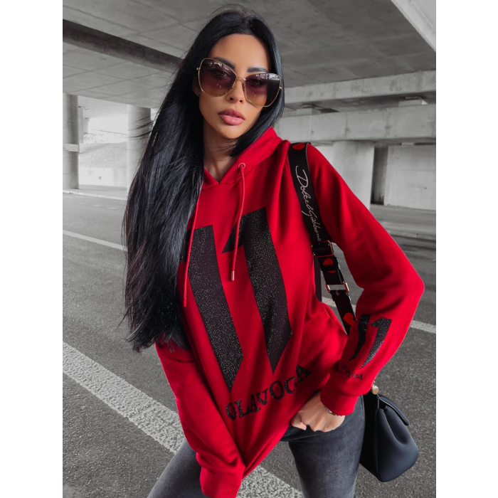 BLUZA BAWEŁNIANA UNISEX Z KAPTUREM 11 CEKINOWA OLAVOGA NUKUS BORDO