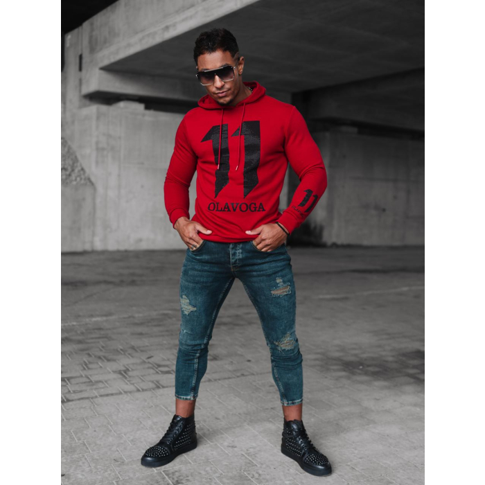BLUZA BAWEŁNIANA UNISEX Z KAPTUREM 11 CEKINOWA OLAVOGA NUKUS BORDO