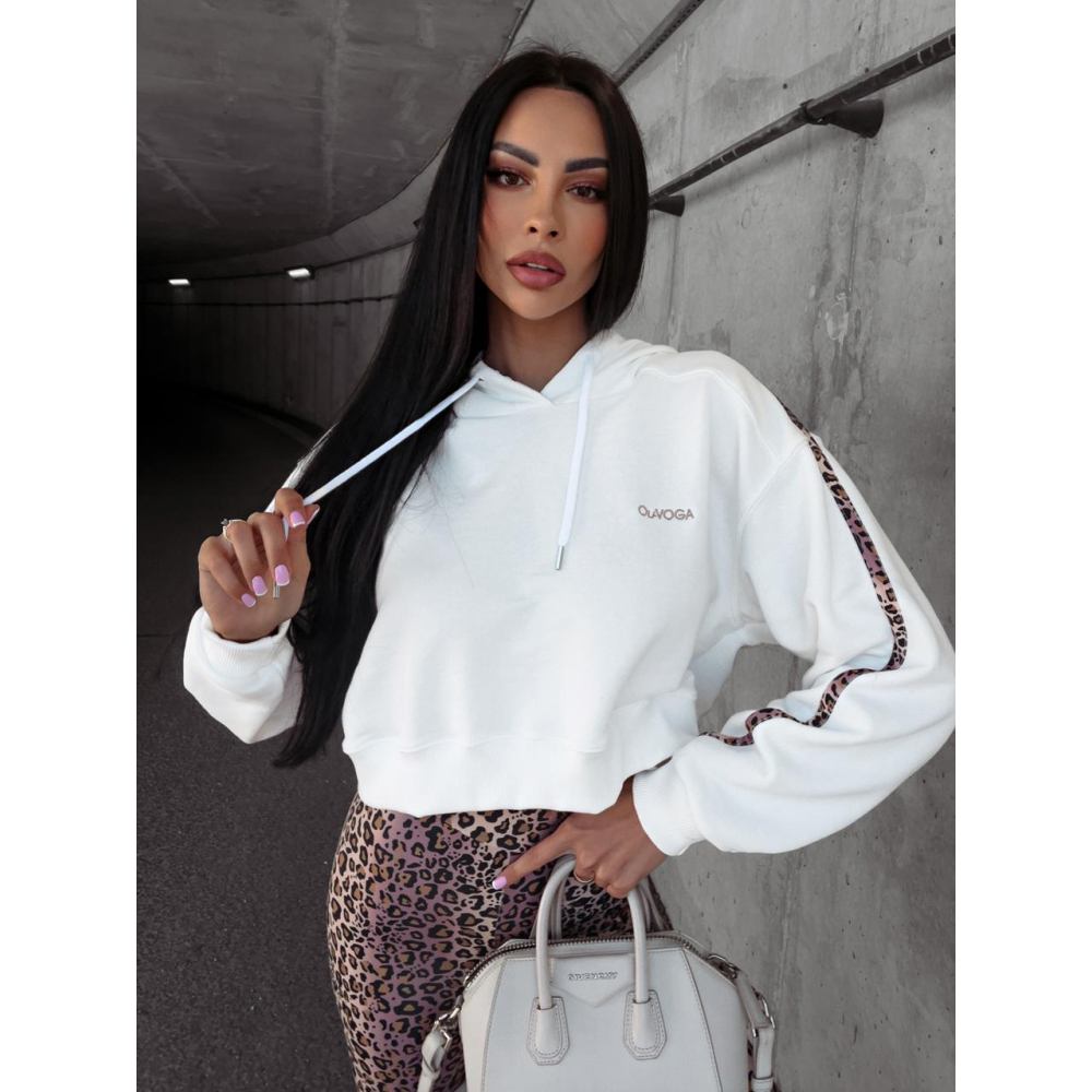 BLUZA BAWEŁNIANA Z PRINTEM ZWIERZĘCYM JULIE ECRU