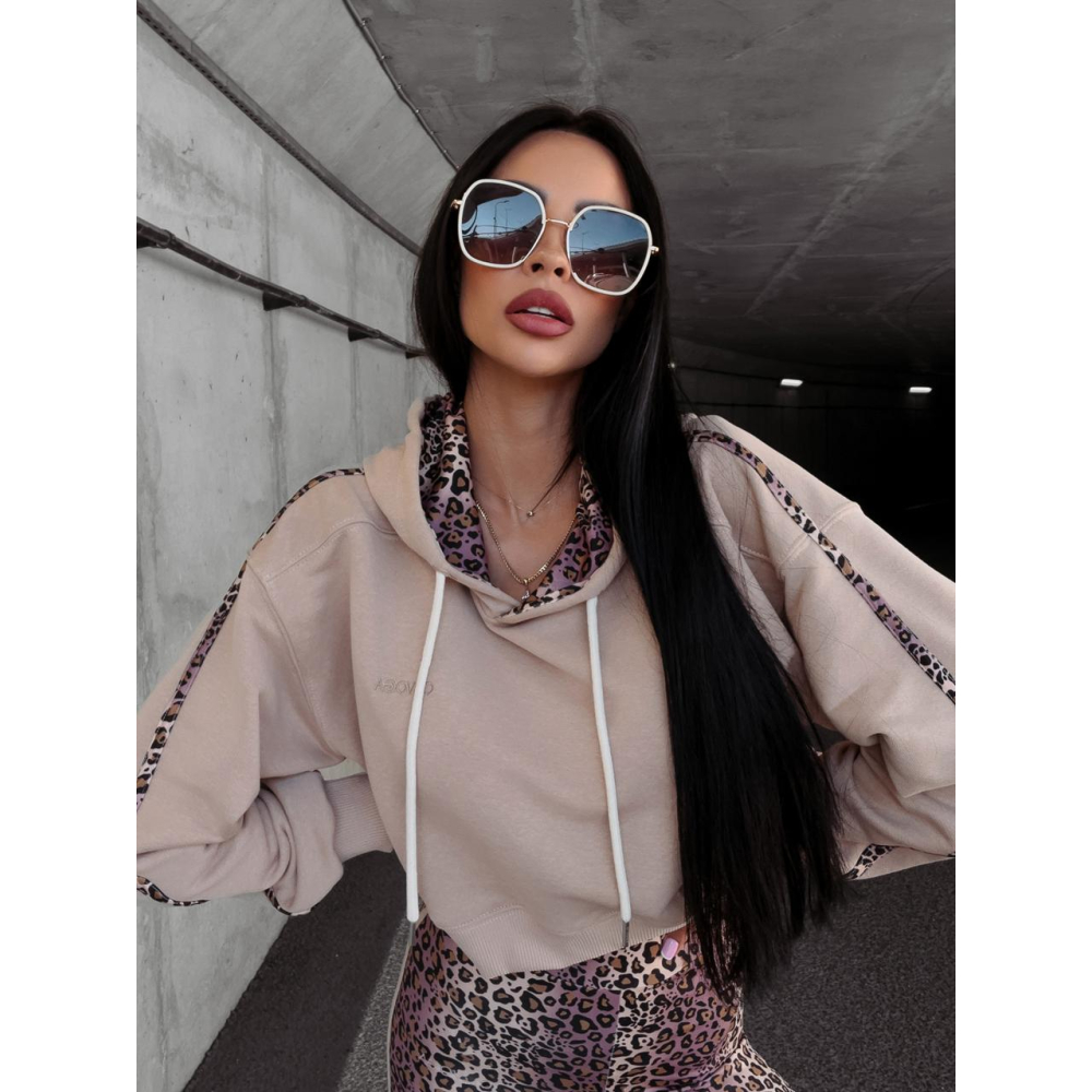 BLUZA BAWEŁNIANA Z PRINTEM ZWIERZĘCYM JULIE BEIGE