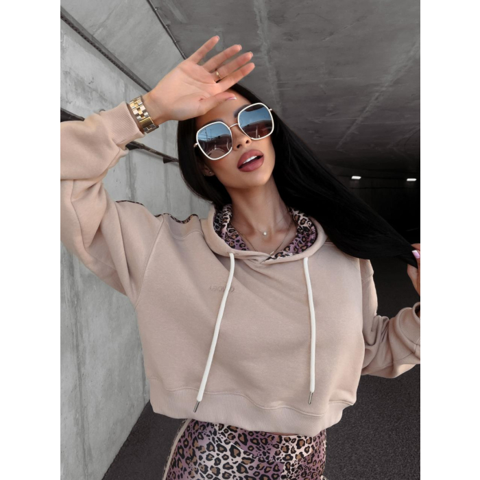 BLUZA BAWEŁNIANA Z PRINTEM ZWIERZĘCYM JULIE BEIGE
