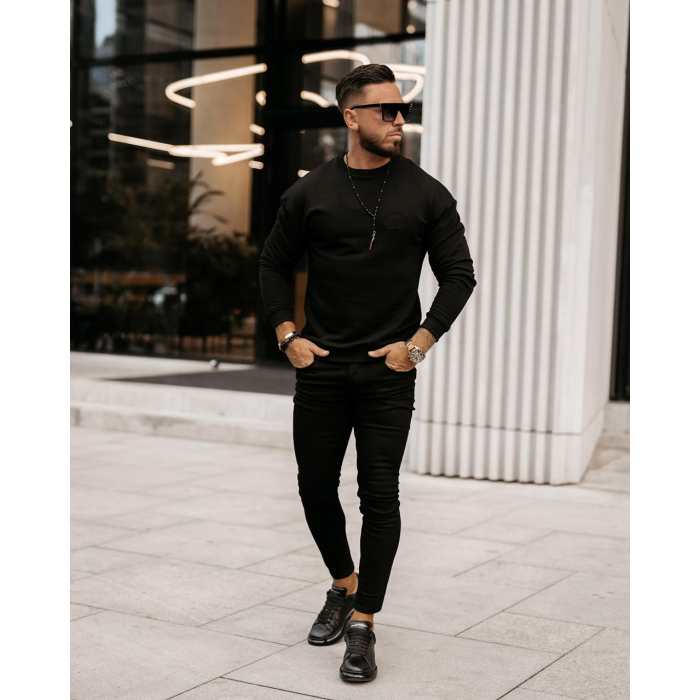 BLUZA MĘSKA BAWEŁNIANA GOZO BLACK