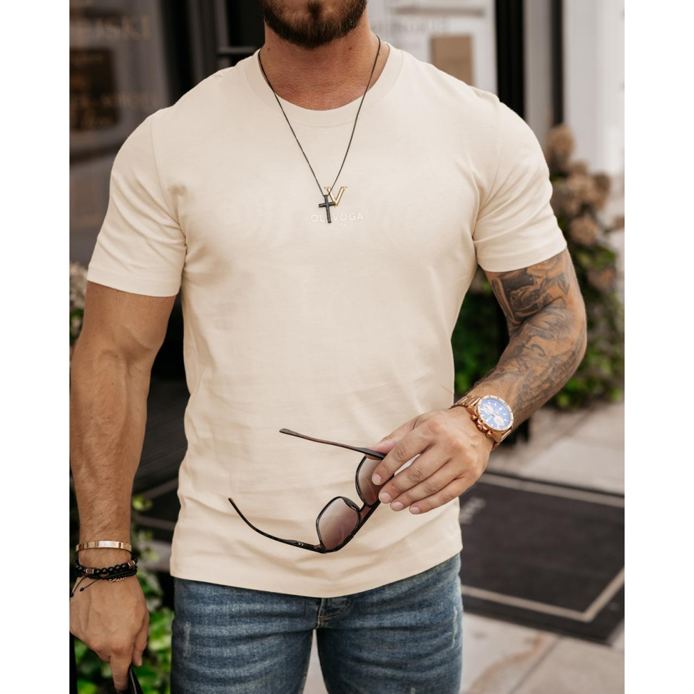 BLUZKA T-SHIRT MĘSKI DLG OFF BEIGE