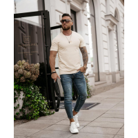 BLUZKA T-SHIRT MĘSKI DLG OFF BEIGE