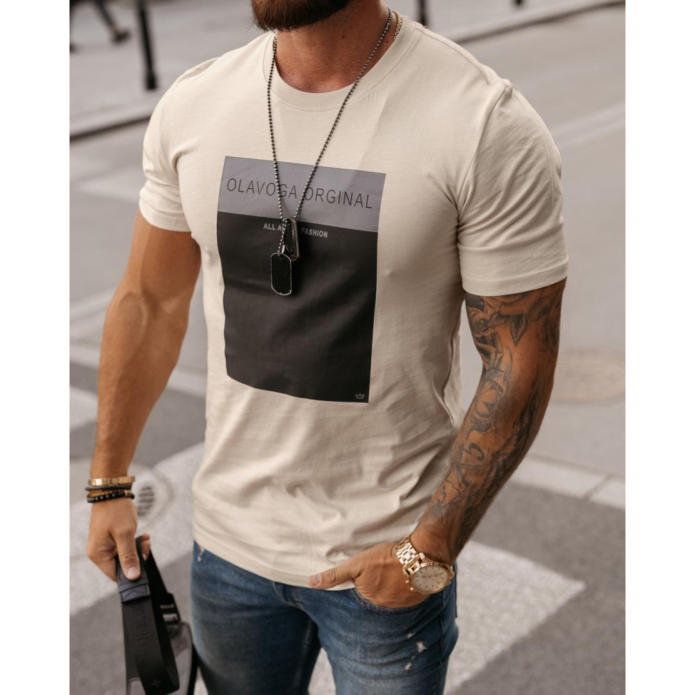 BLUZKA T-SHIRT MĘSKI TEXAS BEGIE