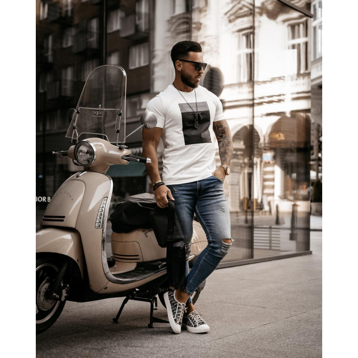 BLUZKA T-SHIRT MĘSKI TEXAS ECRU