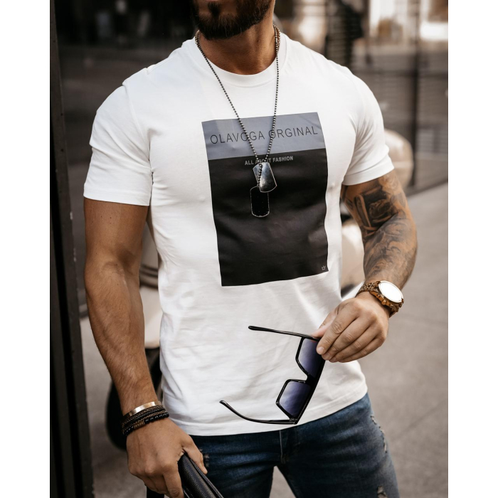BLUZKA T-SHIRT MĘSKI TEXAS ECRU