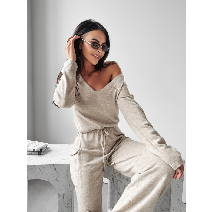 KOMBINEZON SWETERKOWY OLAVOGA SHERRY BEIGE