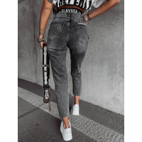 SPODNIE JEANSOWE DENIM Z GUMĄ W PASIE OFF BLACK