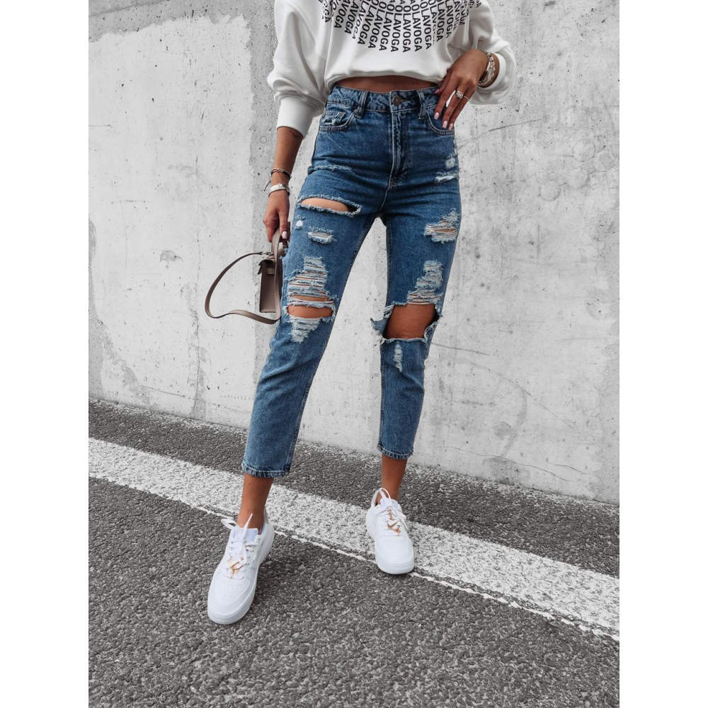 SPODNIE JEANSOWE DENIM Z PRZETARCIAMI I ROZDARCIAMI GARO BLUE