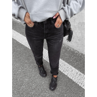 SPODNIE JEANSOWE DENIM Z PRZETARCIAMI LASTRO BLACK