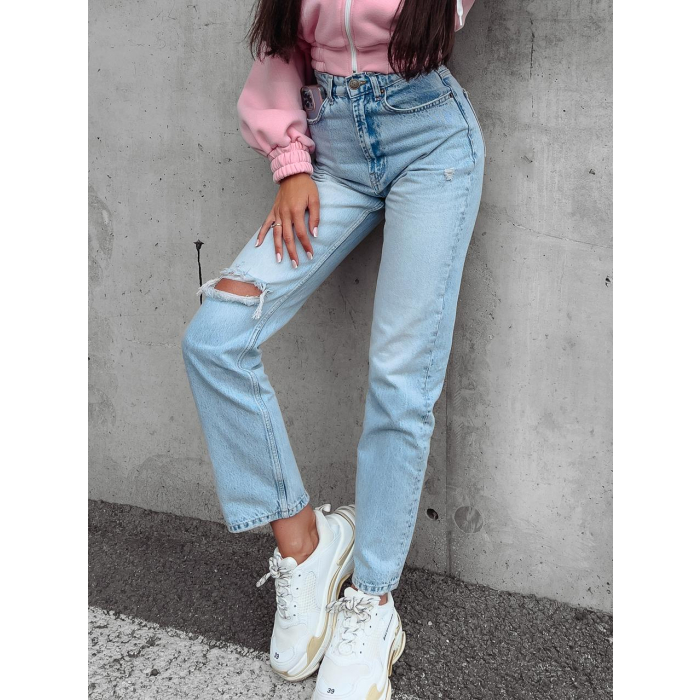 SPODNIE JEANSOWE DENIM Z PRZETARCIAMI LASTRO BLUE