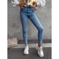 SPODNIE JEANSOWE FIT MOM Z PRZETARCIAMI FUTURE BLUE