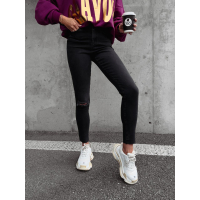 SPODNIE JEANSOWE FIT MOM Z PRZETARCIAMI FUTURE BLACK