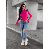 SPODNIE JEANSOWE SLIM FIT Z DZIURAMI NA KOLANACH OLAVOGA ARIEL BLUE