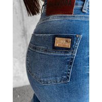 SPODNIE JEANSOWE SLIM FIT Z DZIURAMI NA KOLANACH OLAVOGA BUENA BLUE