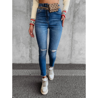 SPODNIE JEANSOWE SLIM FIT Z DZIURAMI NA KOLANACH OLAVOGA BUENA BLUE