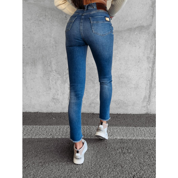 SPODNIE JEANSOWE SLIM FIT Z DZIURAMI NA KOLANACH OLAVOGA BUENA BLUE