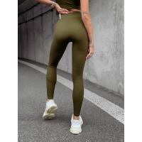 SPODNIE LEGGINSY PRĄŻKOWANE CLASIC KHAKI